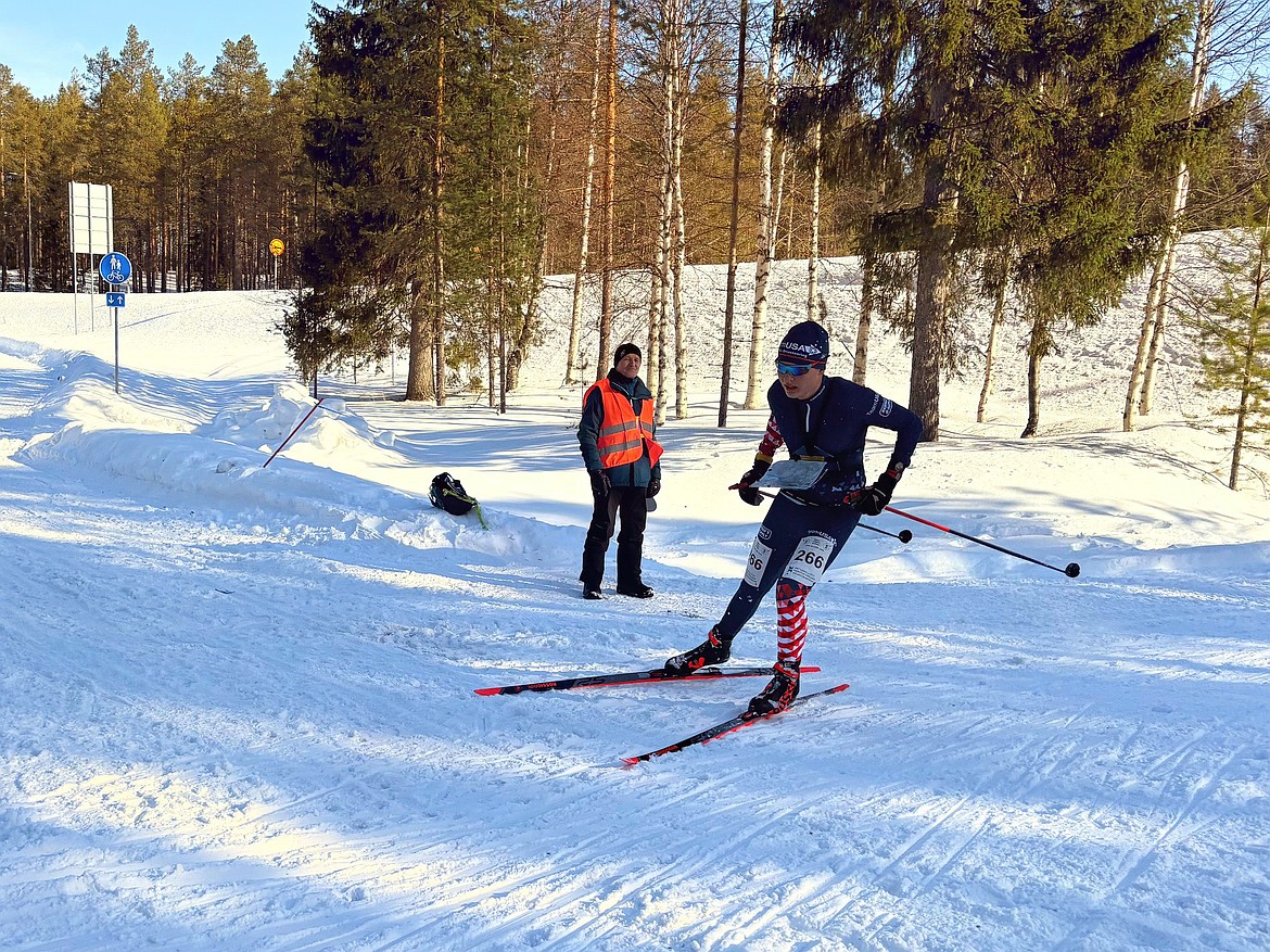 Liam Browne competes in the European Youth Ski-Orienteering Championships in Posio, Finland in March. (Photo provided by GNC)