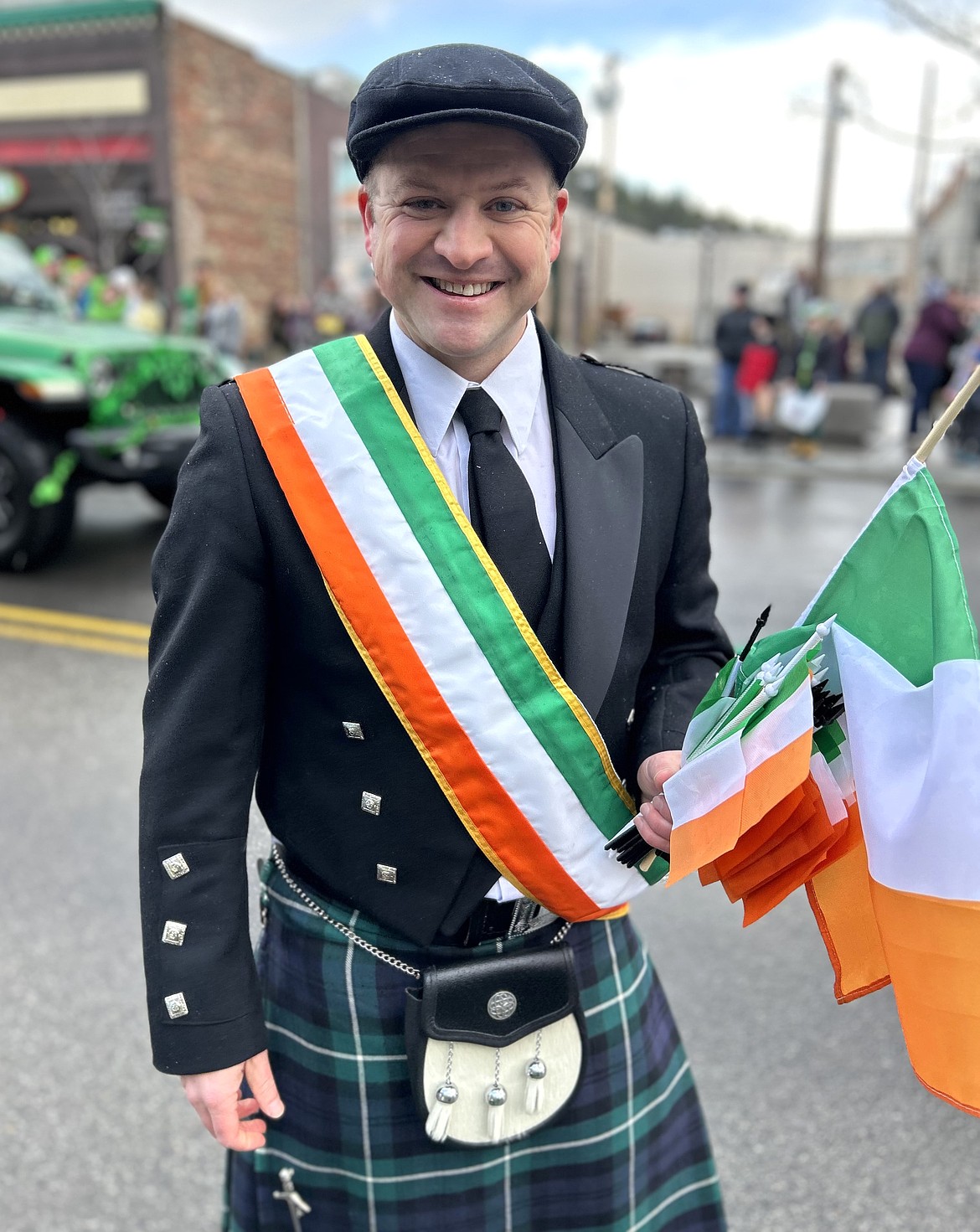 Nick Buley, Irishman of the Year, walks in the St. Patrick's Day Parade in Coeur d'ALene.