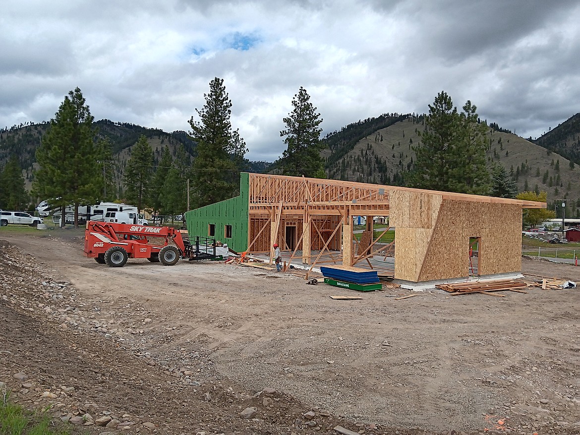 The Mineral County Pioneer Council Building ¼ mile east of Mineral Community Hospital will be completed late summer or early fall and house the fleet of minivans and 12-passenger bus. MCPC is the only public transportation organization with rides to Missoula at least once a week. (Monte Turner/Mineral Independent)