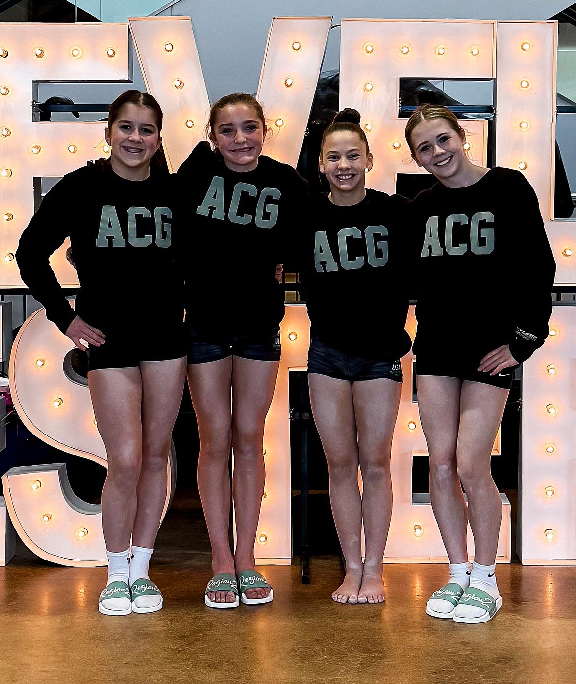 Courtesy photo
Avant Coeur Gymnastics Level 9s traveled to Fargo, N.D., to compete at the DEV Western National Championships competing against the top level 9s on the Western side of the U.S. From left are Lexie Gersdorf, Matayah Rogers, Kaylee Strimback and Claire Traub.
