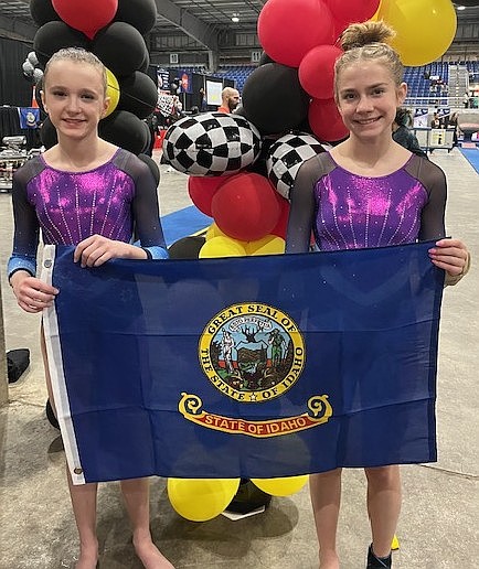 Courtesy photo 
GEMS Athletic Center platinum and diamond gymnasts competed at the regional championships in Salem, Ore., the weekend of April 25-27. Platinum Keeley Howard, left, placed 8th in the All Around with a 36.425 and 2nd on bars with a 9.475. Platinum Saydee Mathews placed 13th in the All Around with a 35.775 and 7th on beam with a 9.275.