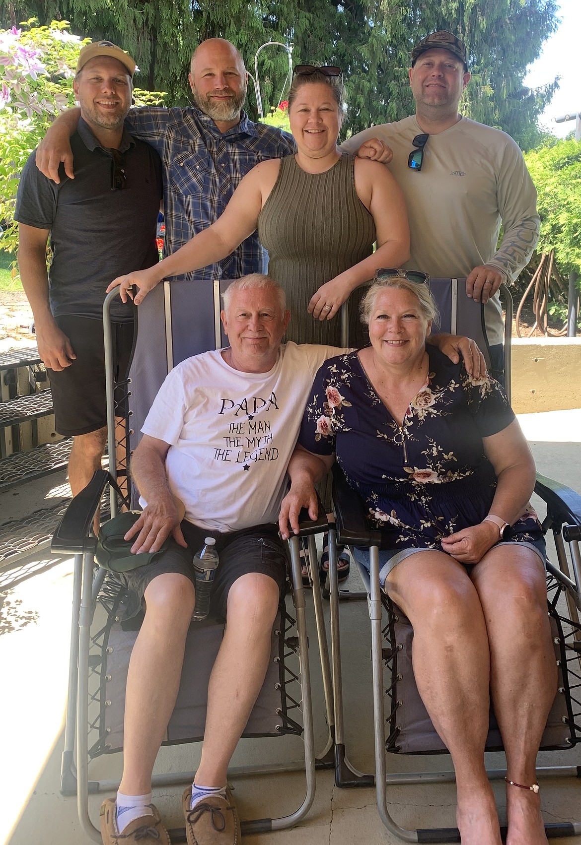 Courtesy photo
Seated from left are Don Eberlin (husband) and Sylvia Eberlin(mom); and standing from left, Ryne Eberlin (son), DJ Eberlin (son), Holly Carbery (daughter) and Pat Eberlin (son).