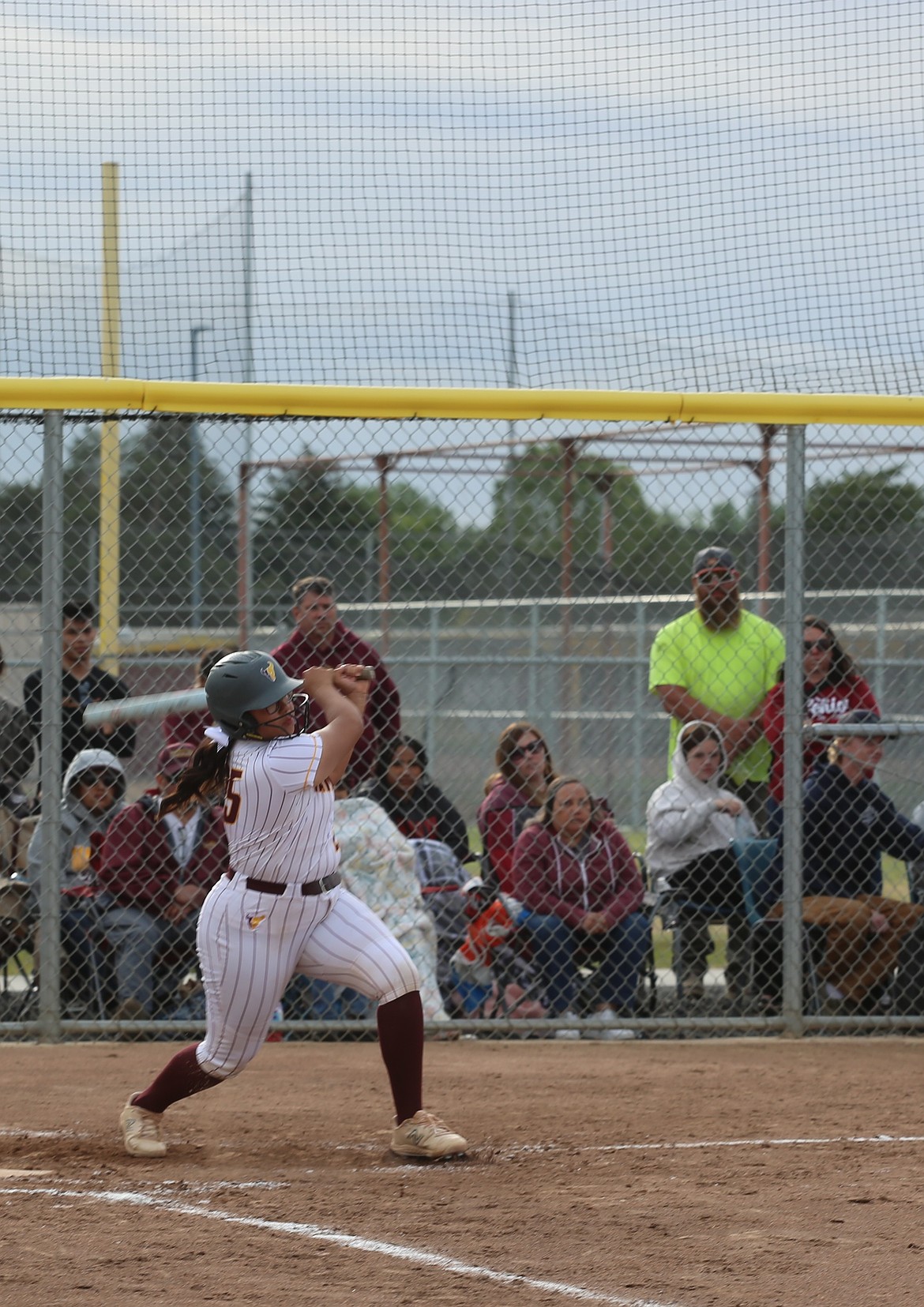Amelia Avalos takes a swing at the ball for the Mavericks offense. One of two at bats for Avalos against Eastmont.