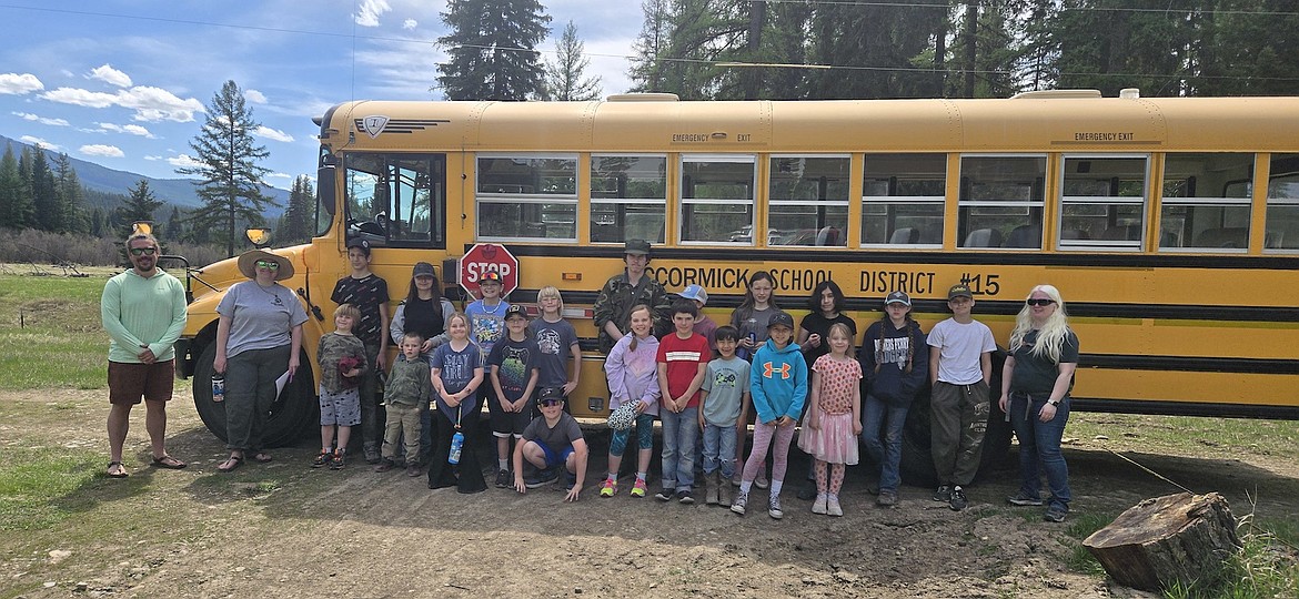 Students from McCormick School on May 7 took their learning into the field this spring with engaging, hands-on trips focused on local watershed health. with staff from the Yaak Valley Forest Council (YVFC) to explore two important watershed sites: the Upper Ford Ranger Station
River Site and the Vital Ground Foundation’s Broadie Habitat Preserve. (Courtesy photo)