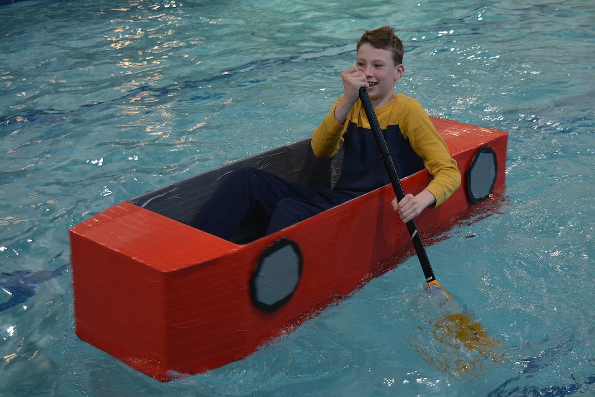 Liam Jurgensen modeled his cardboard boat after the Ferrari from "Ferris Bueller's Day Off."