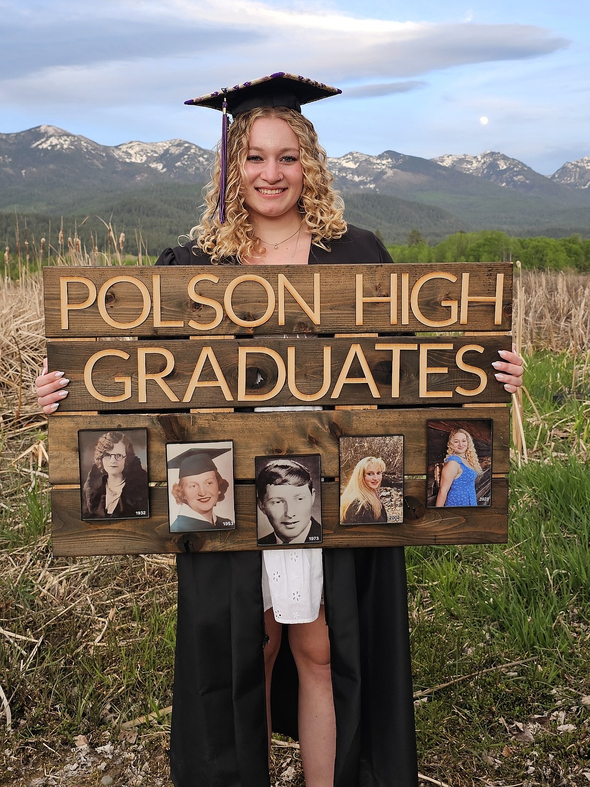 Polson Senior Abigail Sorrell shows off her family as a fifth-generation graduate of Polson High School. (Carrie Sorrell)