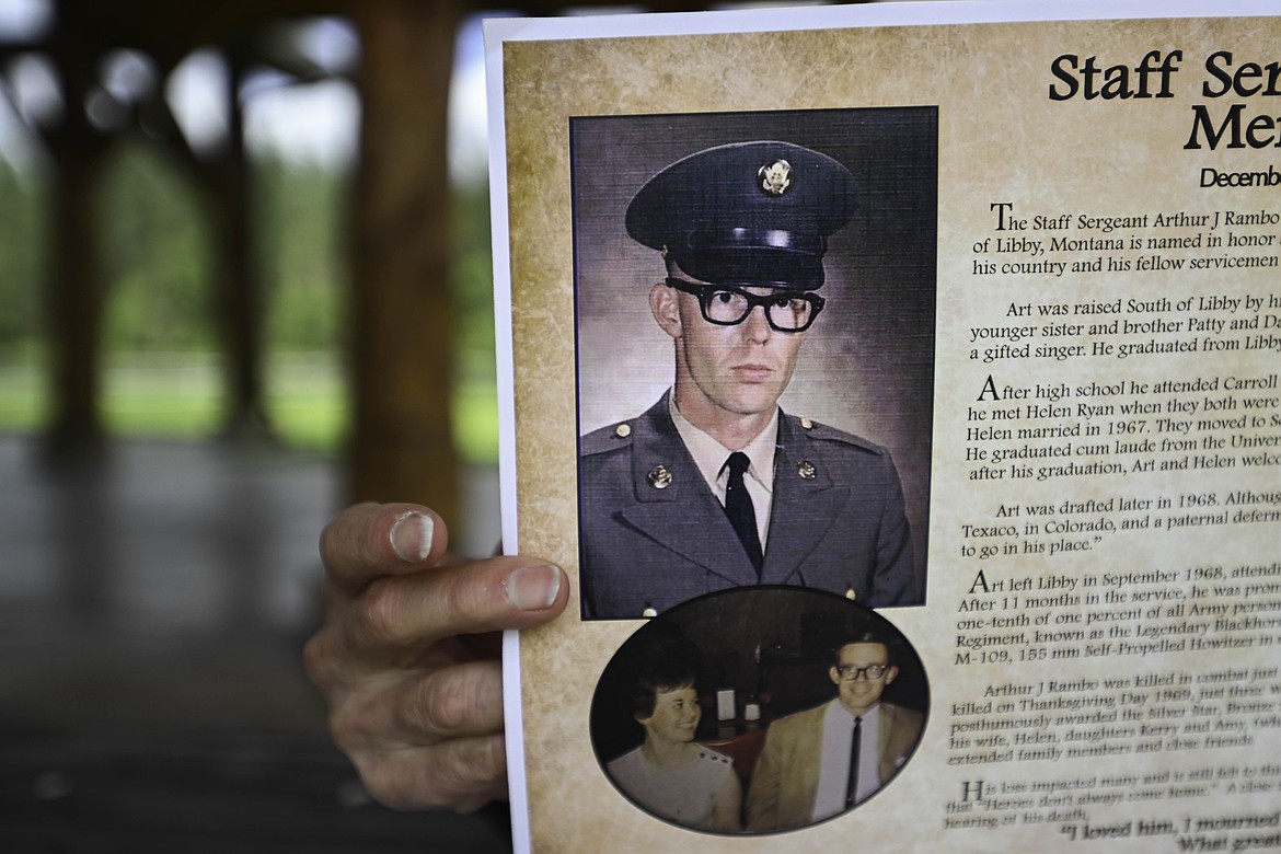 Photos of Staff Sergeant Arthur J Rambo, a Libby native who was killed during the Vietnam War. (Kate Heston/Daily Inter Lake)
