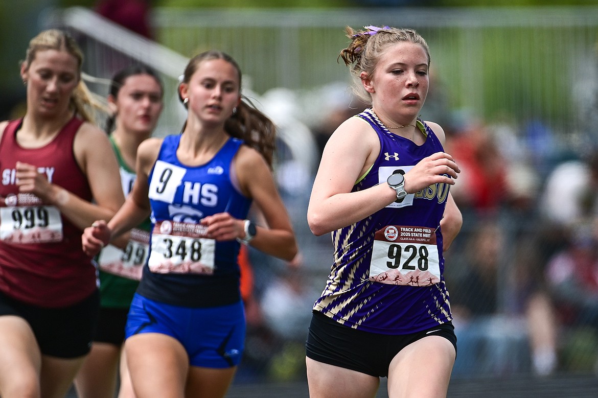 Polson's Morgan Delaney placed ninth in the girls' 1,600 meter run at the Class A state track and field meet at Legends Stadium on Friday, May 23.