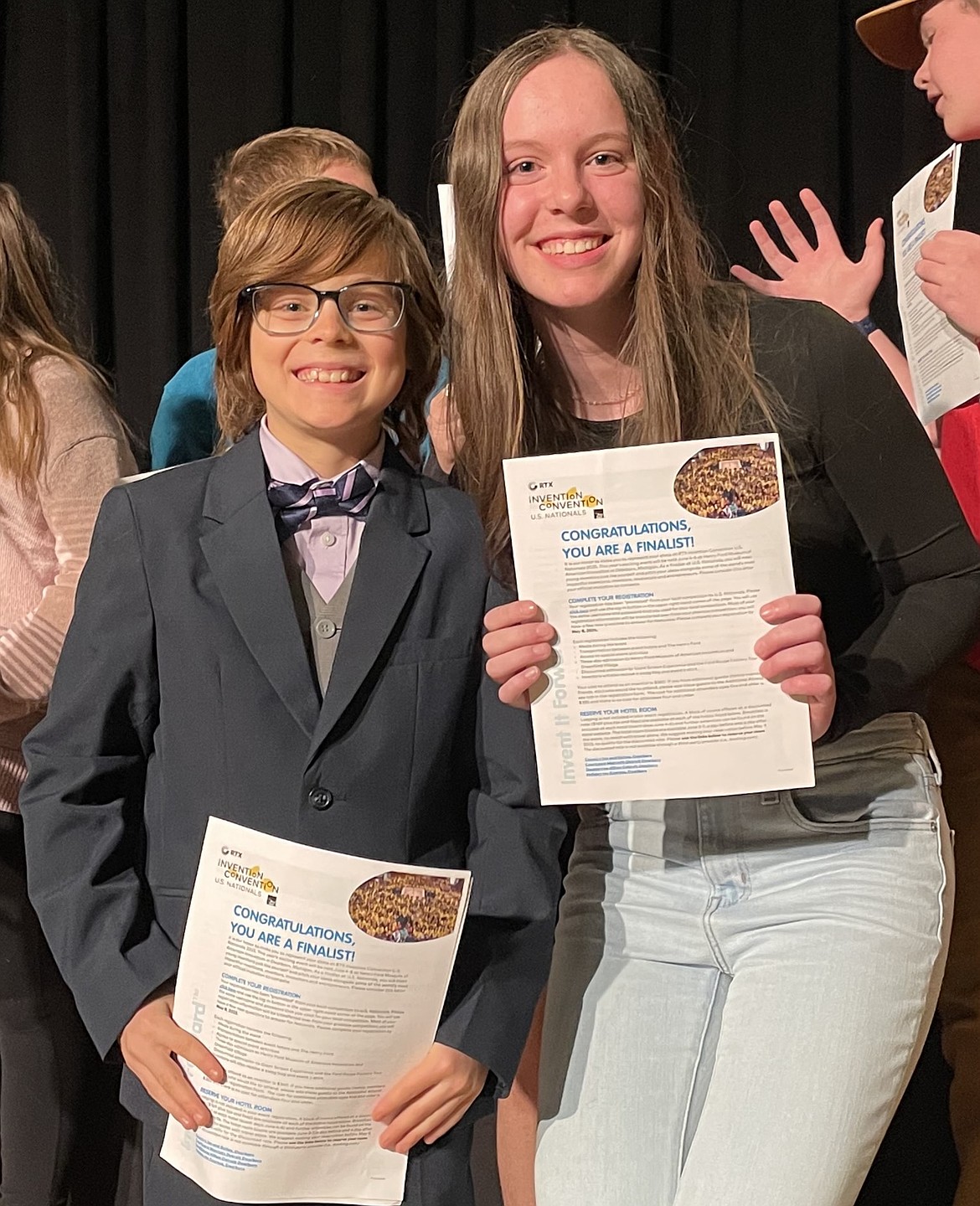 North Idaho STEM Charter Academy students Hudson Carleton and Charlize Asper advanced to Invention Convention nationals. Courtesy photo.