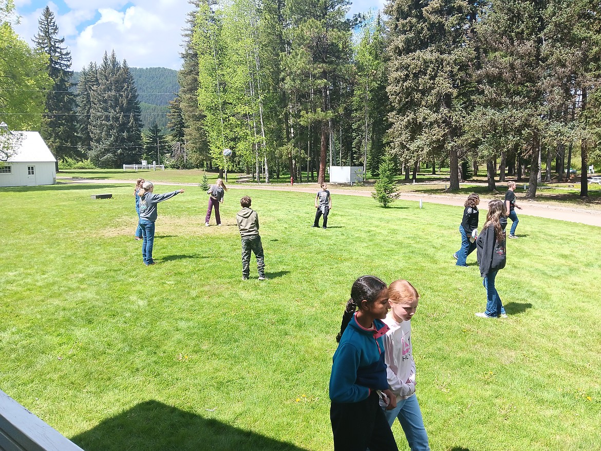 Students had free time to play games, visit amongst themselves and just enjoy the grounds of Savenac Nursery which has vegetation description throughout the grounds. (Monte Turner/Mineral Independent)