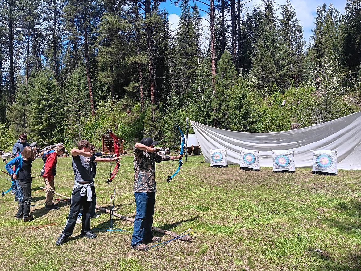 The archery range was next to the dorm and students has access to the equipment to use in between classes after the initial class on safety requirements. (Monte Turner/Mineral Independent)