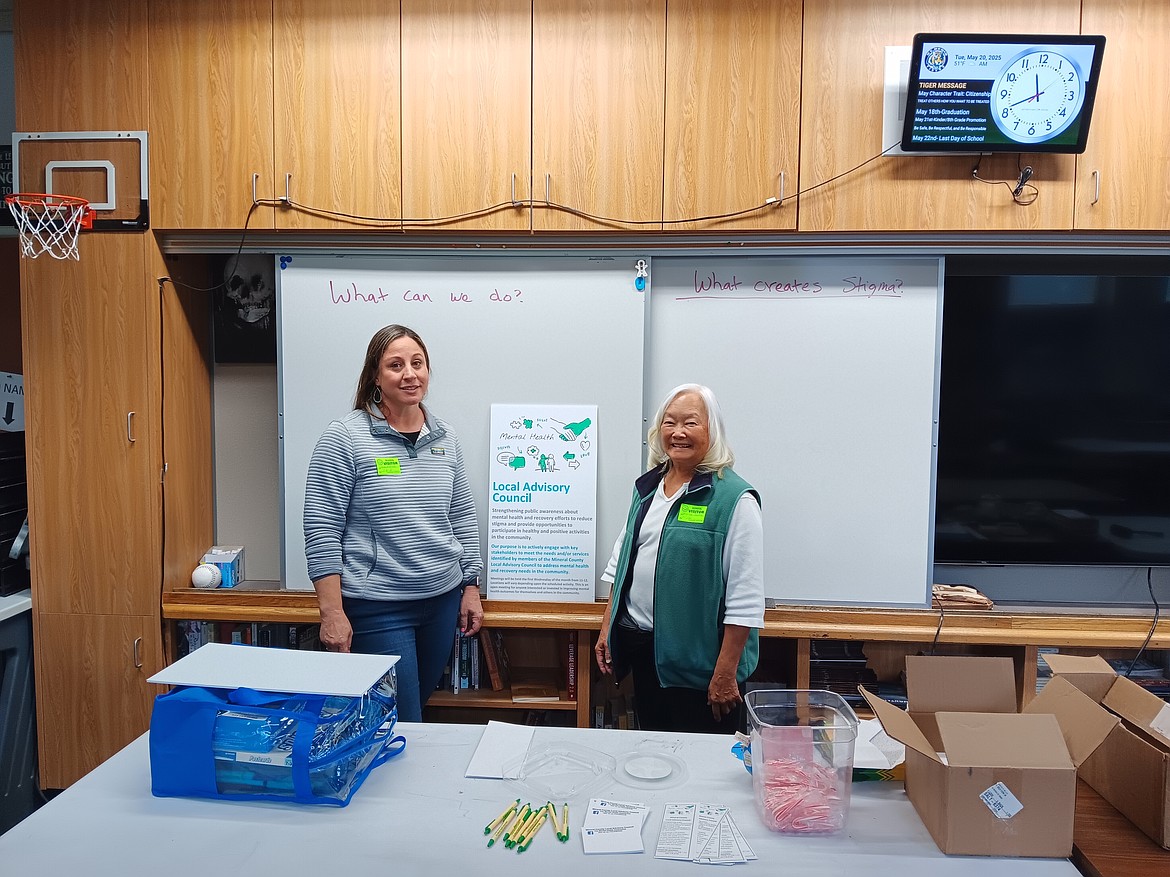 Stephanie Quick and Shirley Iwata were the Mineral County Local Advisory Council representatives talking with students on making well thought choices rather than knee jerk impulse decisions as there are consequences to what is said and done. (Monte Turner/Mineral Independent)