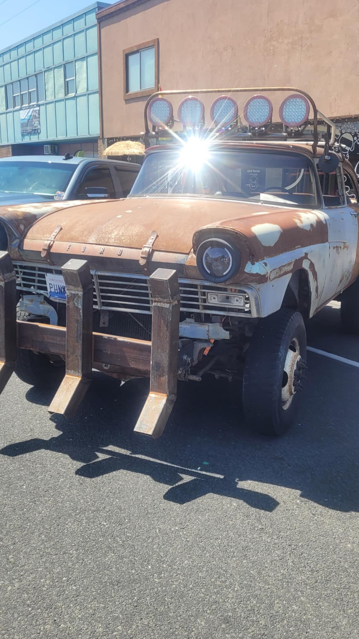 “Mad Max” eat your heart out. A bit of extra steel and leather on this custom Ford entertained a lot of children, whether eight or 80 years of age.