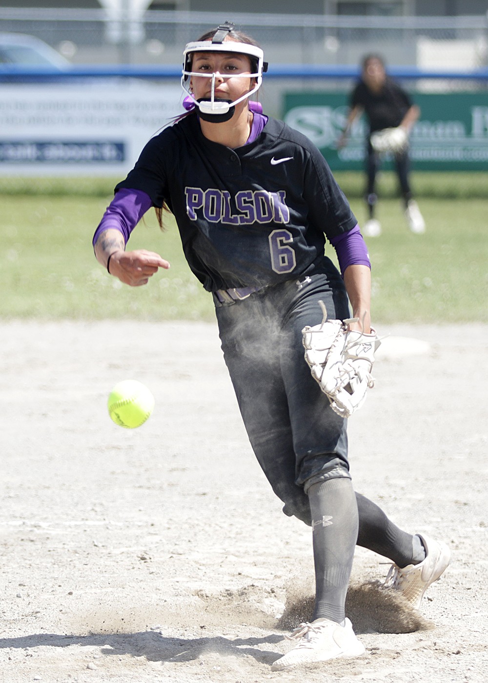 Samantha Rensvold pitches in the State Title game versus Frenchtown. (Bob Gunderson photo)