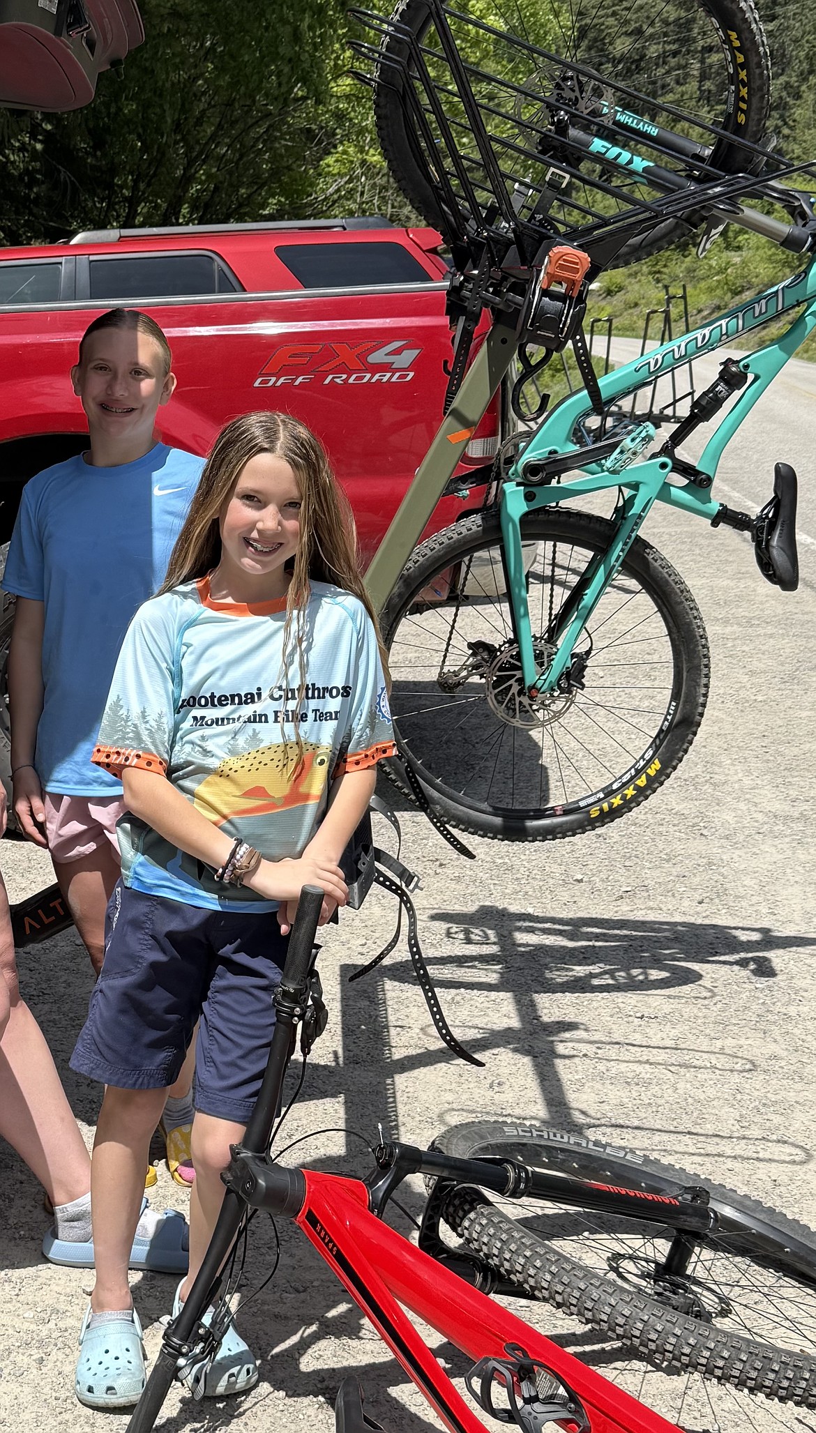 Courtesy photo
Eighteen riders from the Kootenai Composite Youth Mountain Bike Team qualified for the Washington State Championship, and will compete in Gig Harbor, Wash., on Sunday. From left are Greta McDevitt and Kennedy Cole.