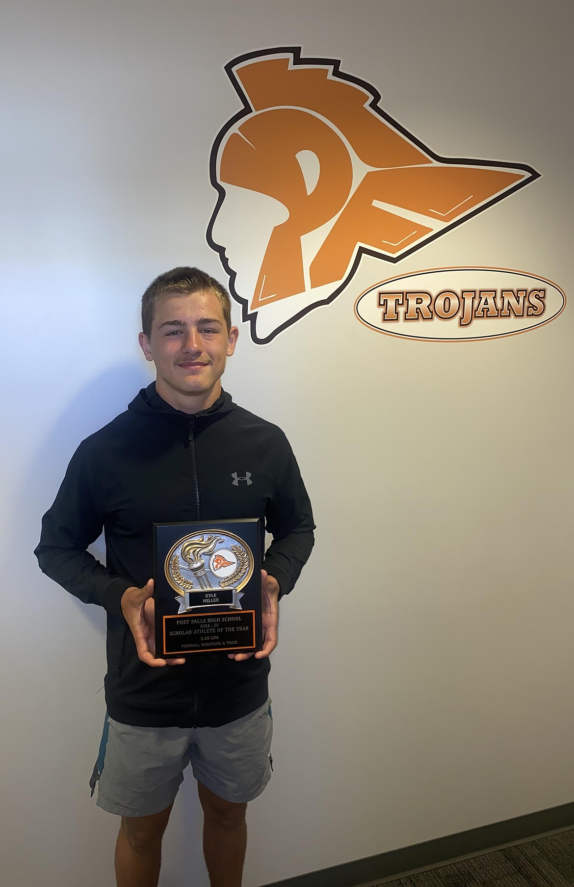 Courtesy photo
Senior Kyle Miller is this year's Post Falls High School Male 3-Sport Scholar/Athlete of the Year. Miller posted a 3.45 GPA while competing in varsity football, wrestling and track and field. The award honors the top boy and girl athlete who participated in three sports during the 2024-25 school year while maintaining a high unweighted cumulative GPA.
