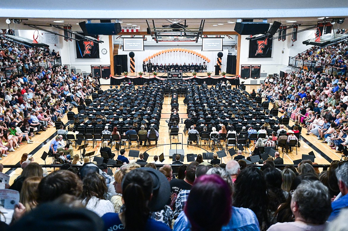 Flathead High School's class of 2025 listens to a musical performance during their graduation ceremony on Friday, May 30. (Casey Kreider/Daily Inter Lake)