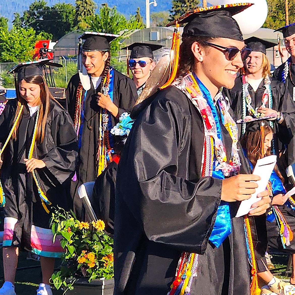 RHS 2025 graduate Connor Durglo has a diploma in his hand and a smile on his face at Friday night's commencement. (Berl Tiskus/Leader)