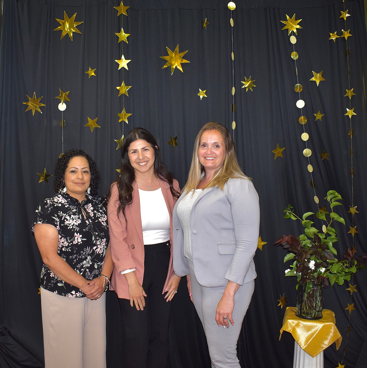 Businesses will be volunteering in Wahluke schools as part of a new program starting in the 2025-26 school year. From left, Janie Leal and Daniela Voorhies of Columbia Basin Health Association and Wahluke Assistant Superintendent Amy Marlow.