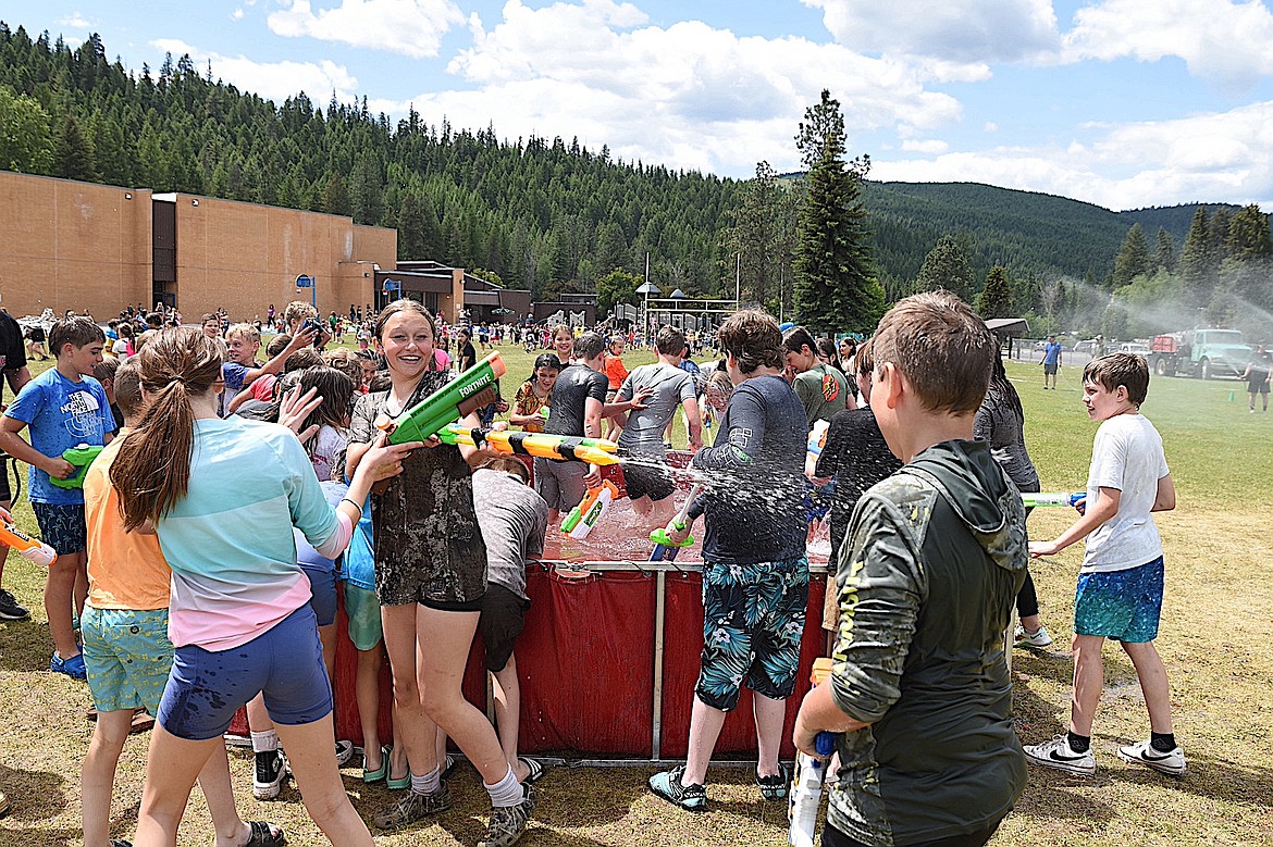 Libby Elementary School's annual water fight tradition continued Wednesday, June 4, 2025, with Kootenai National Forest fire crews providing the water tanks and some good-hearted resistance. (Scott Shindledecker/The Western News)