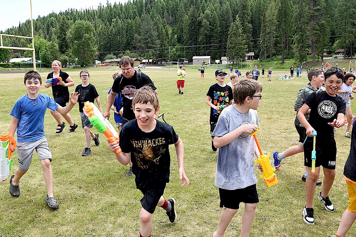 Libby Elementary School's annual water fight tradition continued Wednesday, June 4, 2025, with Kootenai National Forest fire crews providing the water tanks and some good-hearted resistance. (Scott Shindledecker/The Western News)