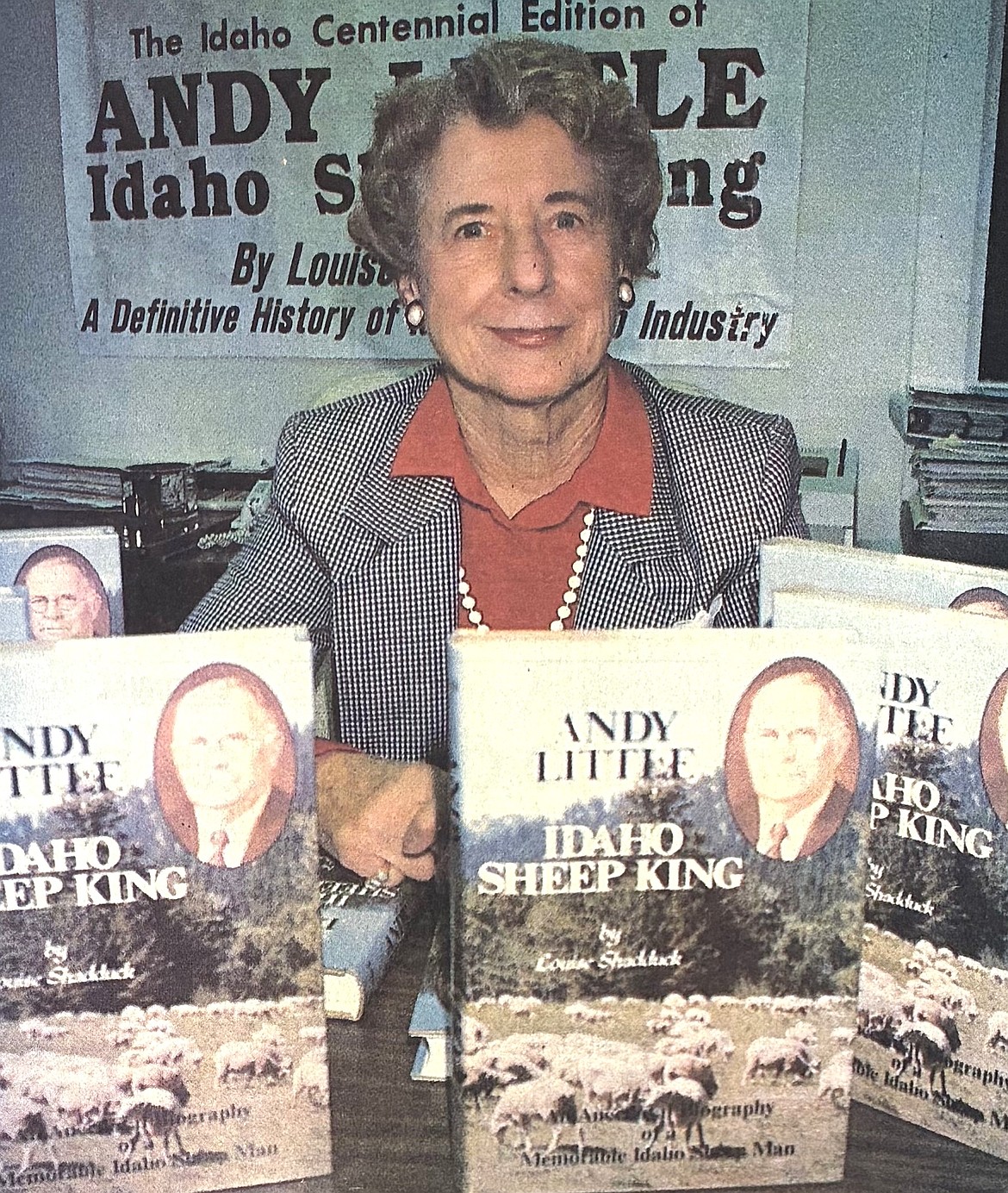 Louise Shadduck celebrated with a Hudson’s hamburger after publishing her first Idaho history book in 1990.