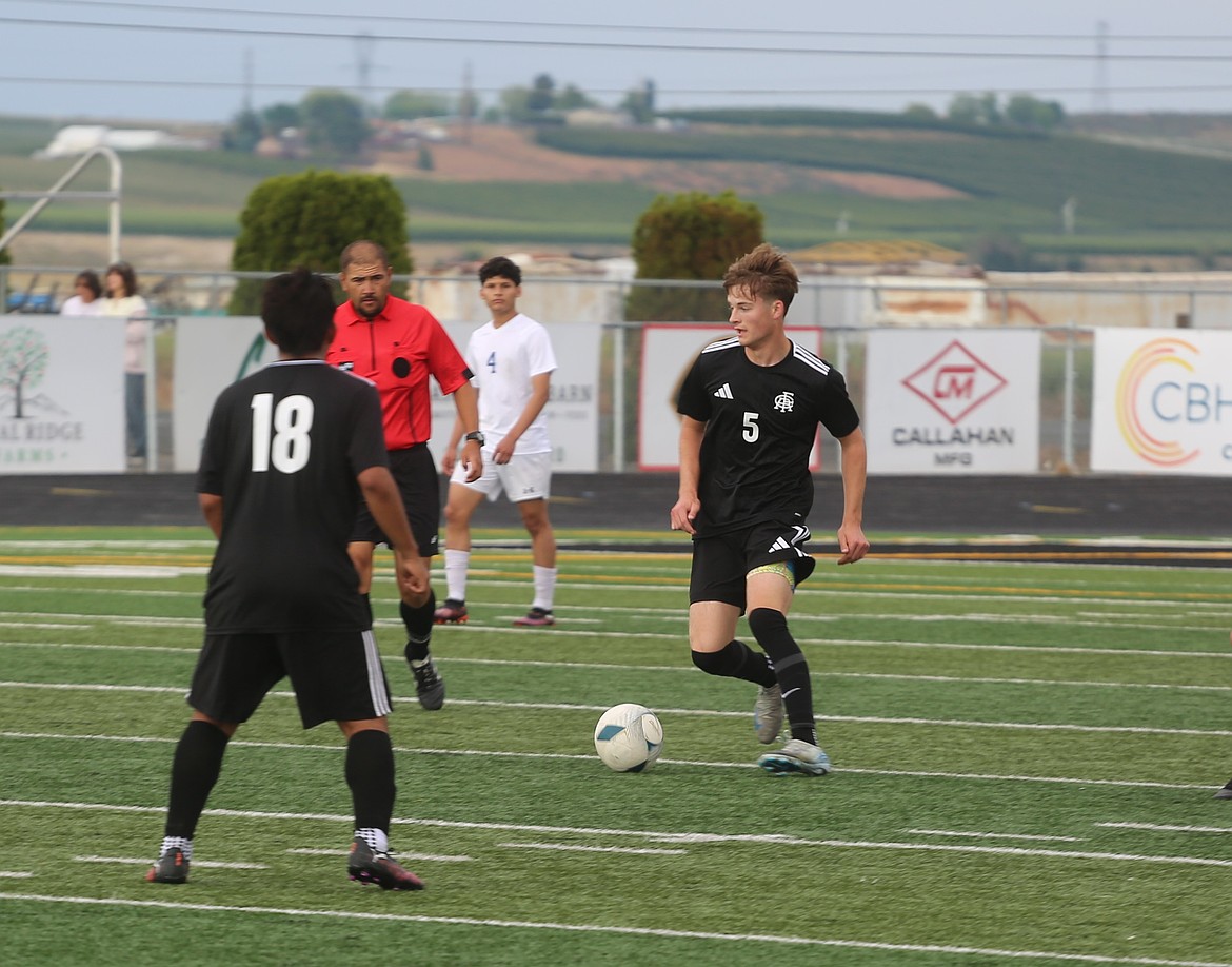 The Knights’ Anderson Brown on the attack in their district championship game against Wapato. Brown accounted for two scores in that game.