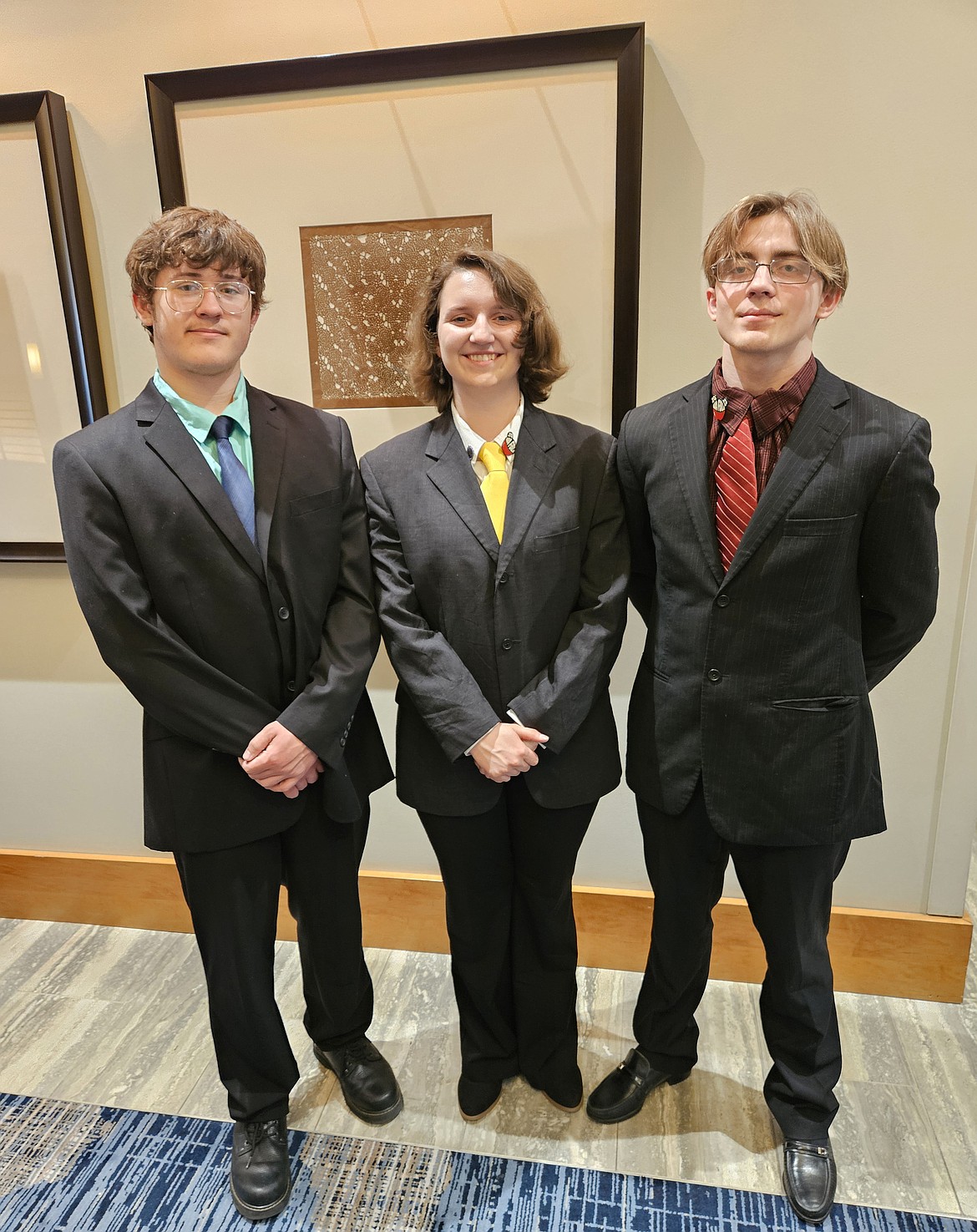 From left: Ethan Huntley, Hailey Harper and Alex Meyer will represent the Columbia Basin Technical Skills Center at the national Future Business Leaders of America video game programming competition this month.