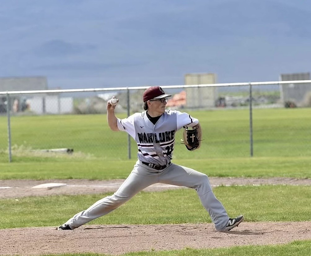 Keaton Zirker pitching for the Warriors in a game earlier in the season. The junior will return to the team next year with more experience.