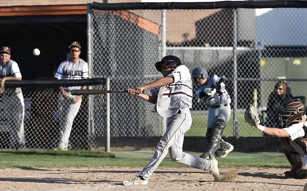 Jose Valdovinos making a hit for the Warriors earlier this season. One of the teams goals this season that they accomplished was improving their hitting and pitching said coach Chet Bangs.