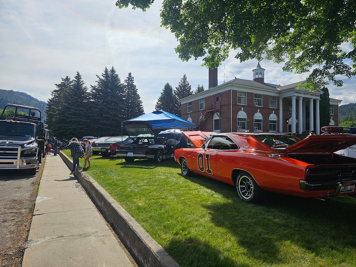 A General Lee on display at the 26th annual Old Schoolhouse Rock Car Show. (Monte Turner/Mineral Independent)