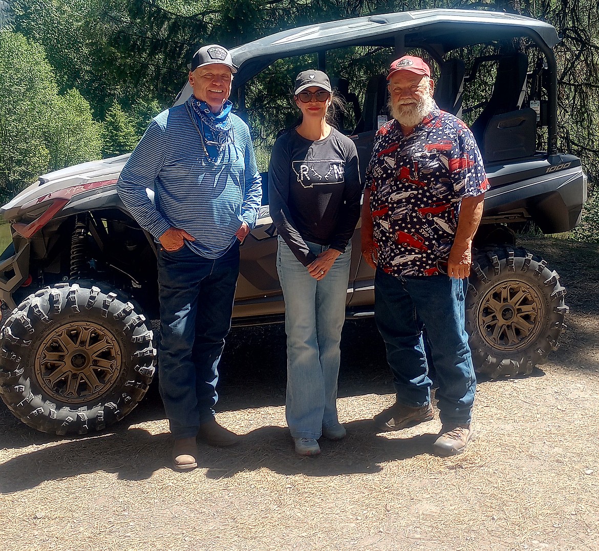 Rep. Curt Cochran, Secretary of State Christi Jacobson and Sen. Denley Loge were part of a consortium that toured the Fish Creek drainage recently as the expansion of recreation and trail use is being considered. (Photo provided)