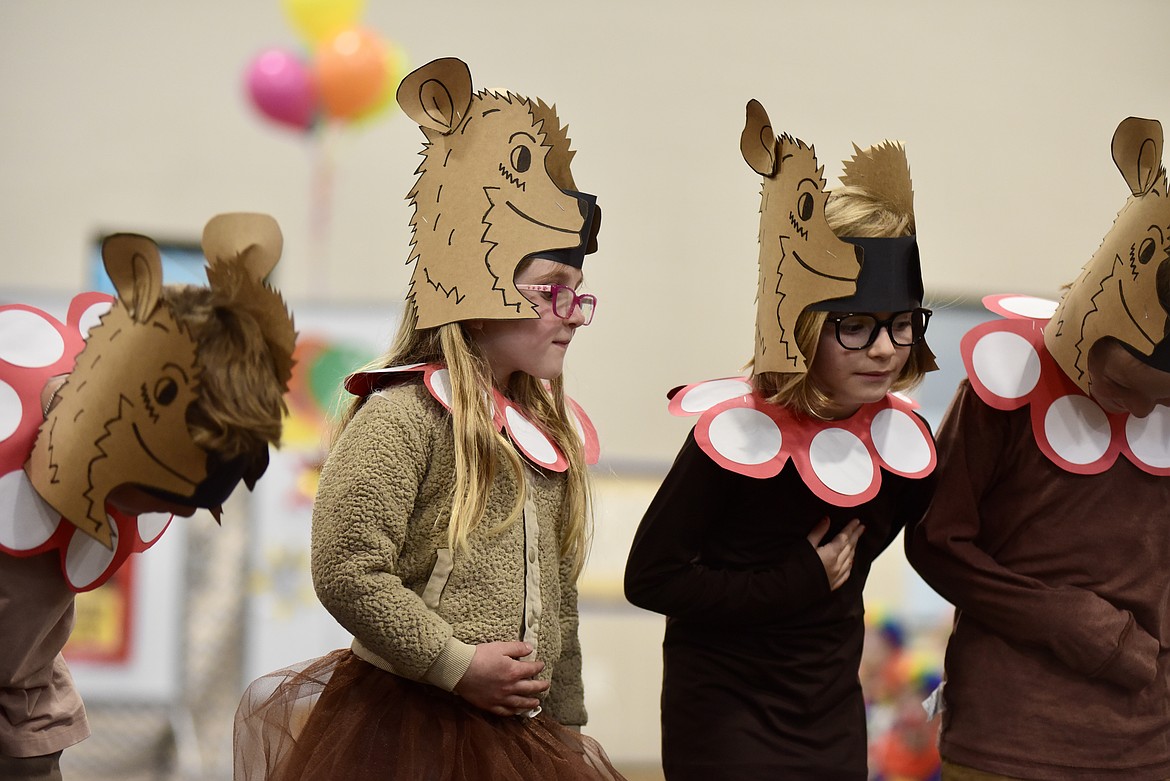 Bears take a bow at the Muldown Elementary kindergarten circus on Monday, June 9, 2025. (Matt Baldwin/Whitefish Pilot)