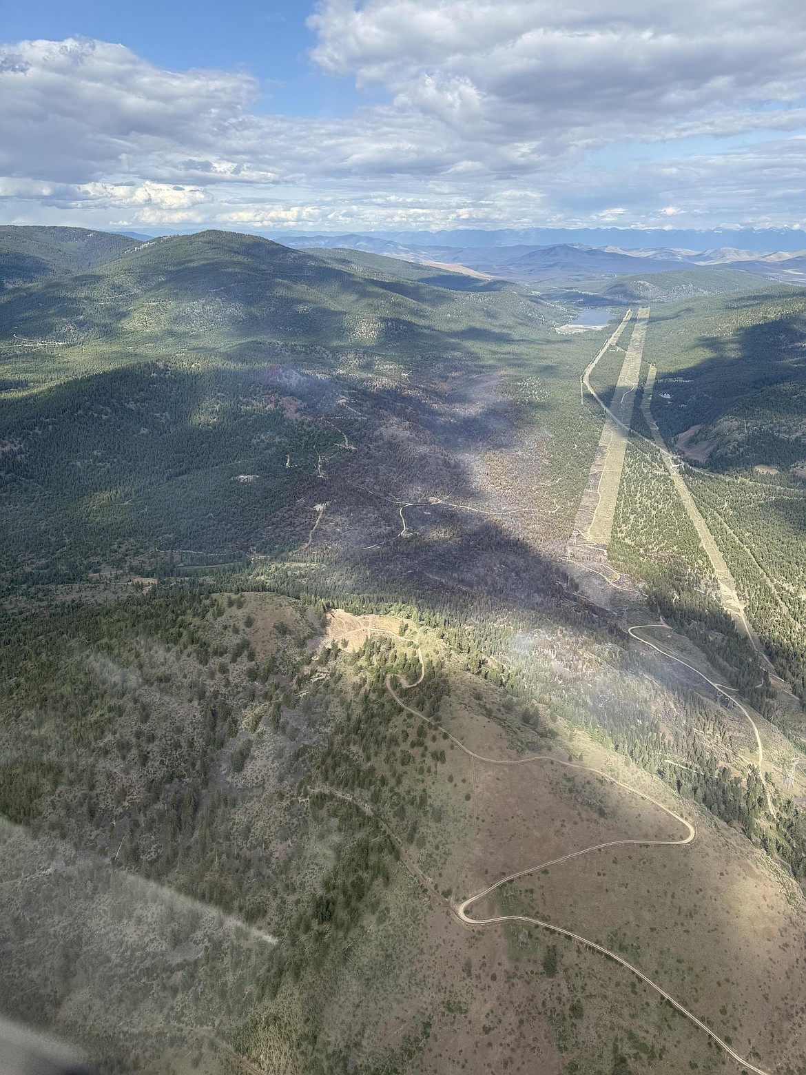 An aerial photo of Banana Lake Fire footprint taken on June 2, 2025. (Photo provided)