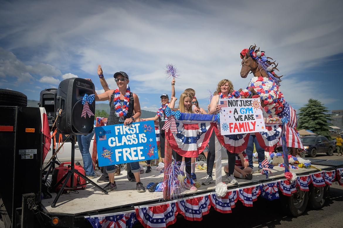 Plains Warrior Fitness float during the Plains Day Parade. (Tracy Scott/Valley Press)
