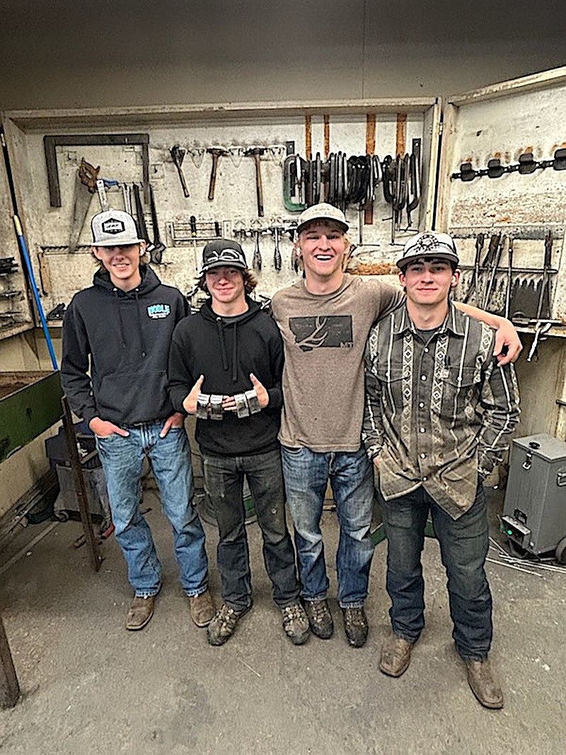 A quartet of Libby Logger seniors recently passed their 6G welding tests in the American Welding Society's certifications program by Libby High School and Flathead Valley Community College. They include Connor Benson, Joel Goodman, Khonnor Peterson and Garrett Place. (Courtesy photo)