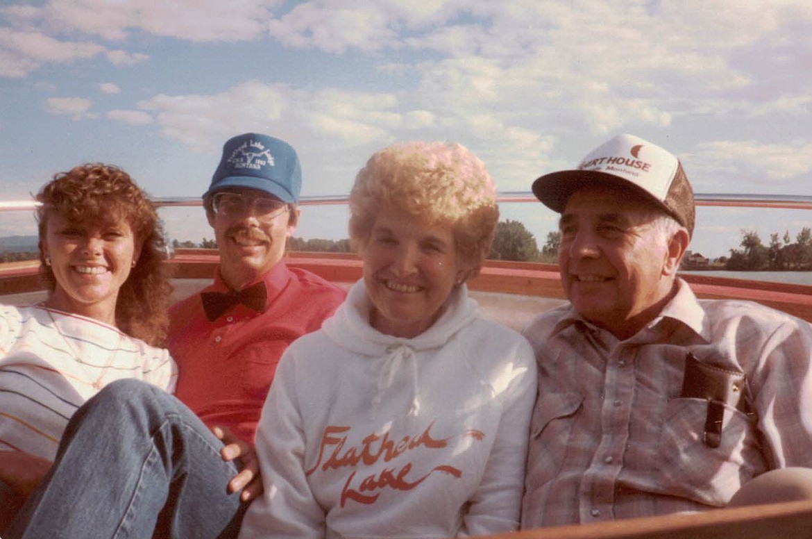 Maureen, Doug, Ginny and Les Averill taking a ride on Flathead Lake. (photo provided)
