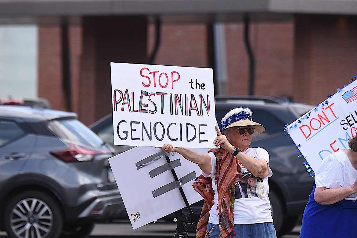 A wide array of opinions were shared at the "No Kings" protest Saturday, June 14, 2025, in Libby. (Scott Shindledecker/The Western News)