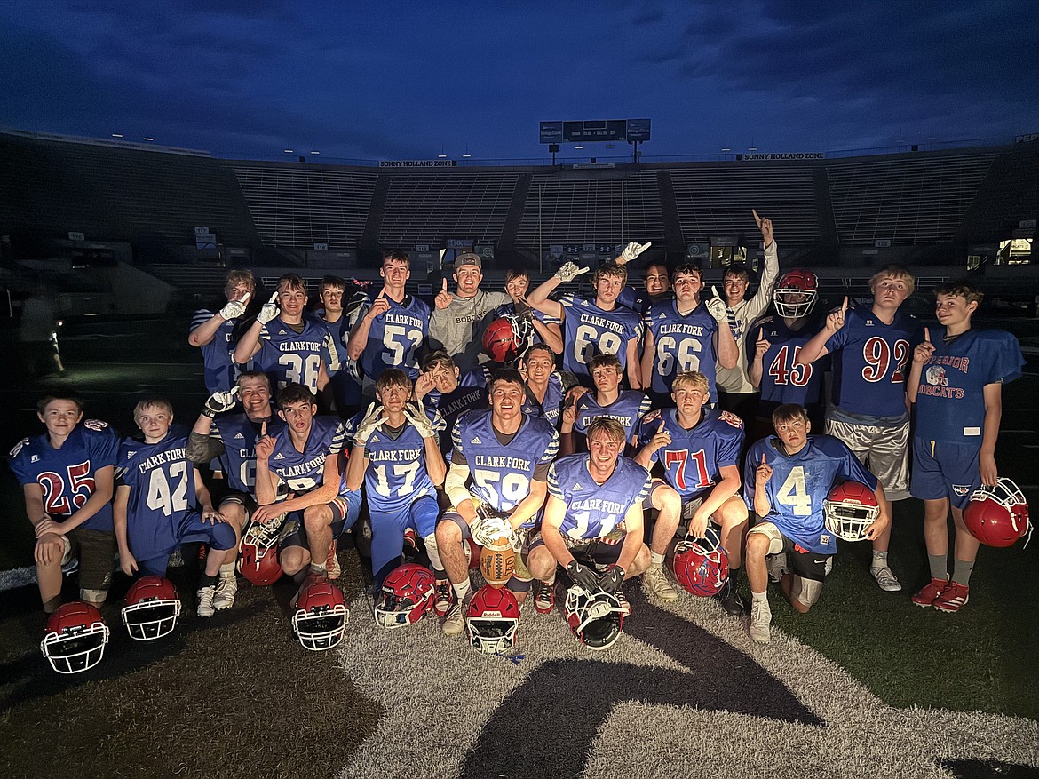 The Superior Bobcats pose after winning the team championship at the Montana State University football camp this past week in Bozeman. (Courtesy photo)