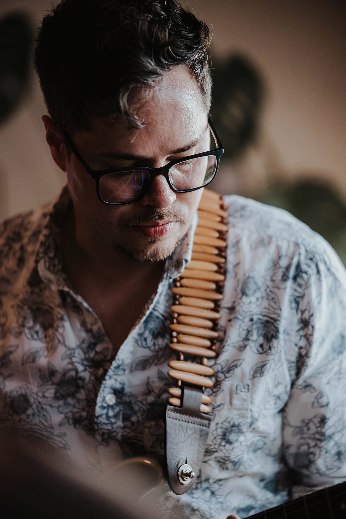 High Desert Foxes guitarist Jesse Horwath also plays saxophone. The seven members of the band swap off instruments frequently from one song to the next.