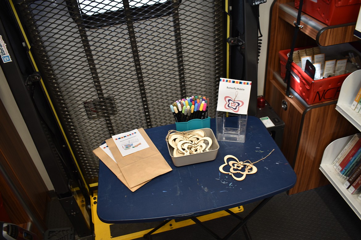 In addition to books, the Bookmobile offers the same craft projects the branch libraries do.