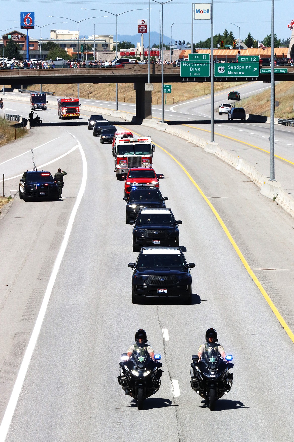 The procession passes through Coeur d'Alene.