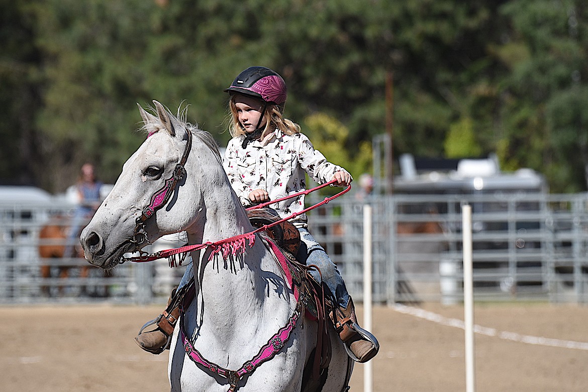 Marion's Lettie Hubler competes in the O-Mok-See event Sunday, June 29, 2025, at J. Neils Memorial Park in Libby. (Scott Shindledecker/The Western News)