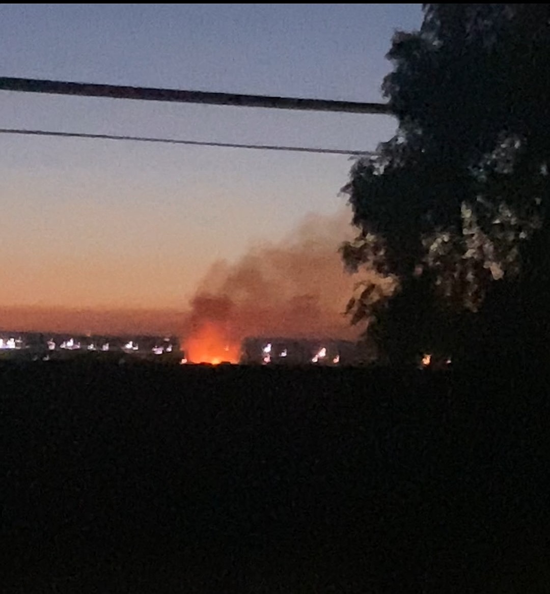 The fire was quickly put out but was bright enough to be seen from across town.