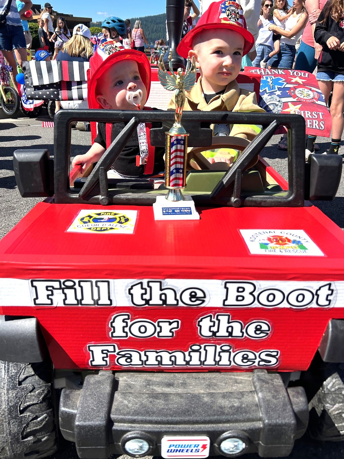 Brothers Henry and Thomas Legg in the Kiddie Parade on Thursday in Coeur d'Alene.