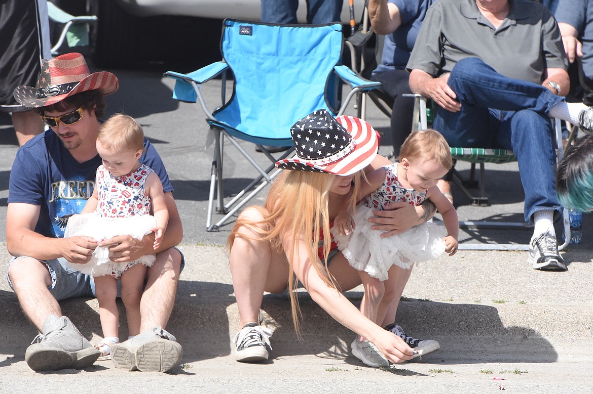 Families were decked out in red, white and blue for Friday's 2025 Troy July 4 parade. (Scott Shindledecker/The Western News)
