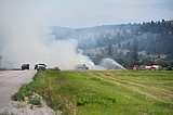 Crews spent eight hours battling hay fire south of Kalispell