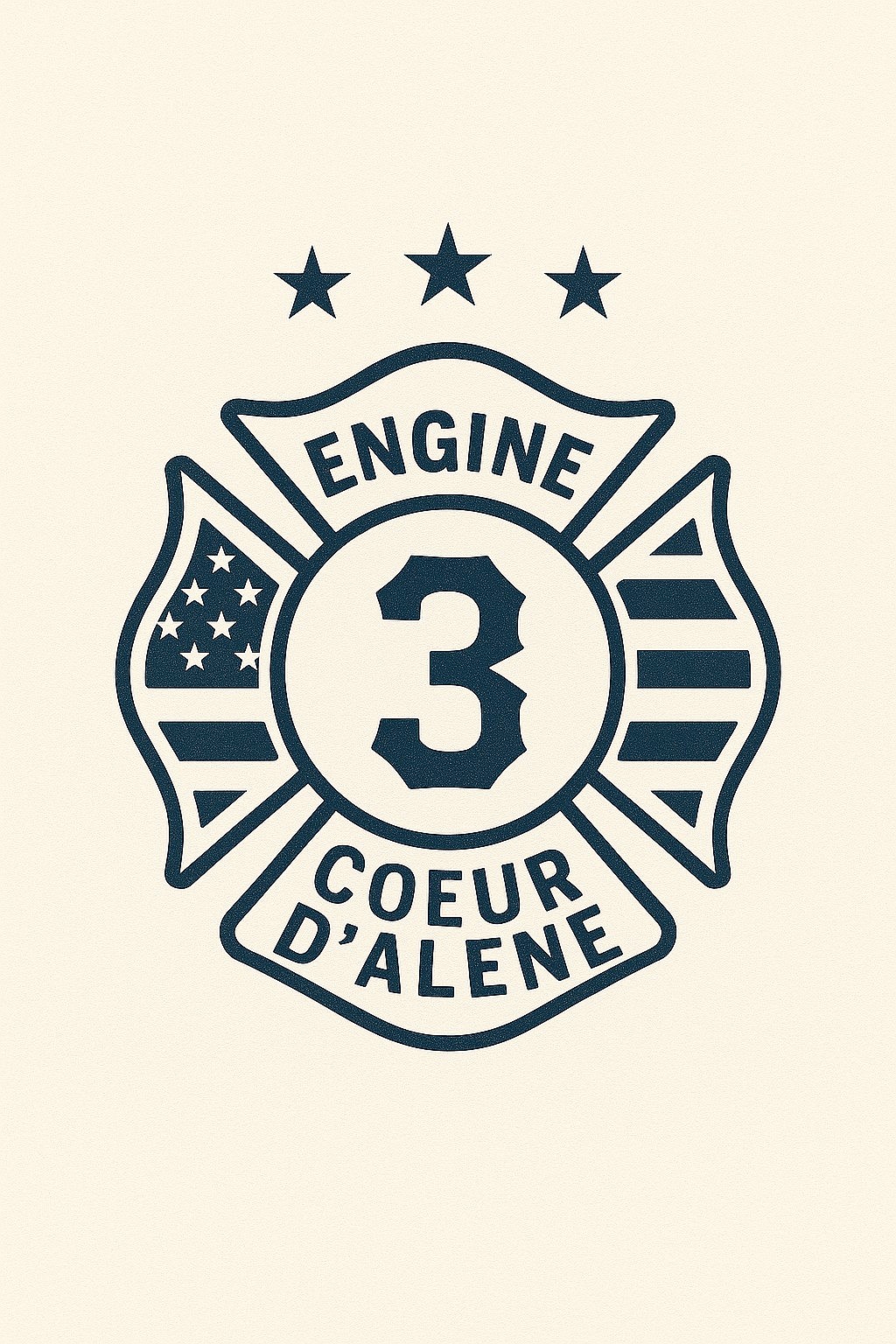 "This shirt’s front design features a Maltese cross adorned with three stars — each representing one of these courageous men who selflessly served their community," the Vast Apparel website reads.