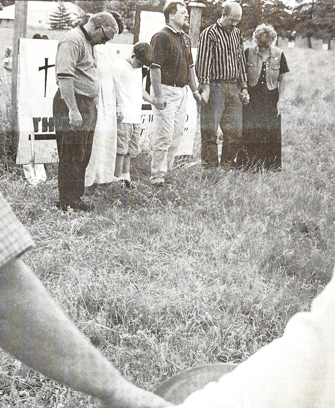 Real Life Ministries pastor Jim Putman, center, prayed at the groundbreaking ceremony of the new Post Falls church in 2000.