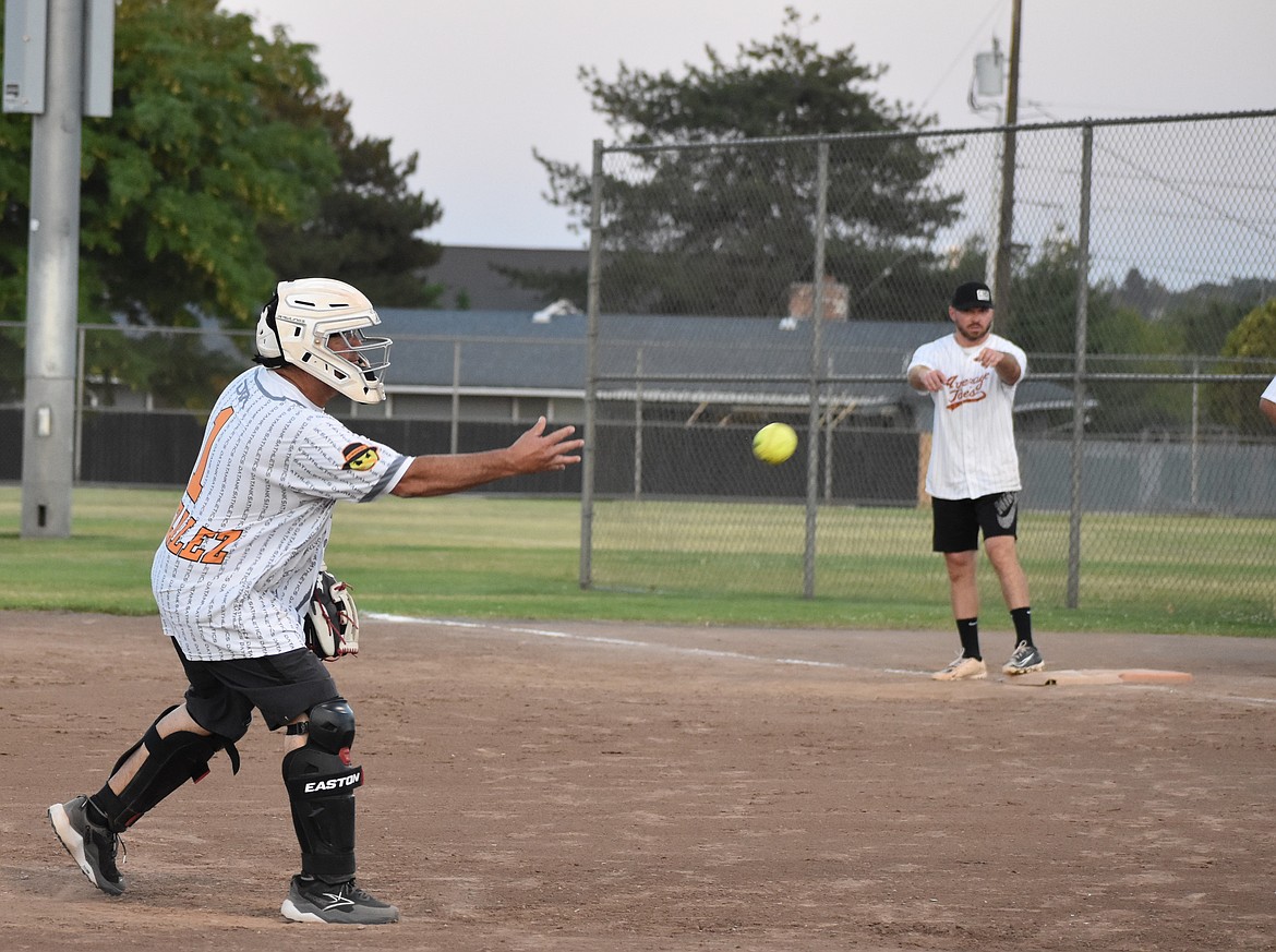 OGs Eddie Gonzalez pitches during the team’s first game against the Average Joes. The OGs entered as the number four seed of the lower division.